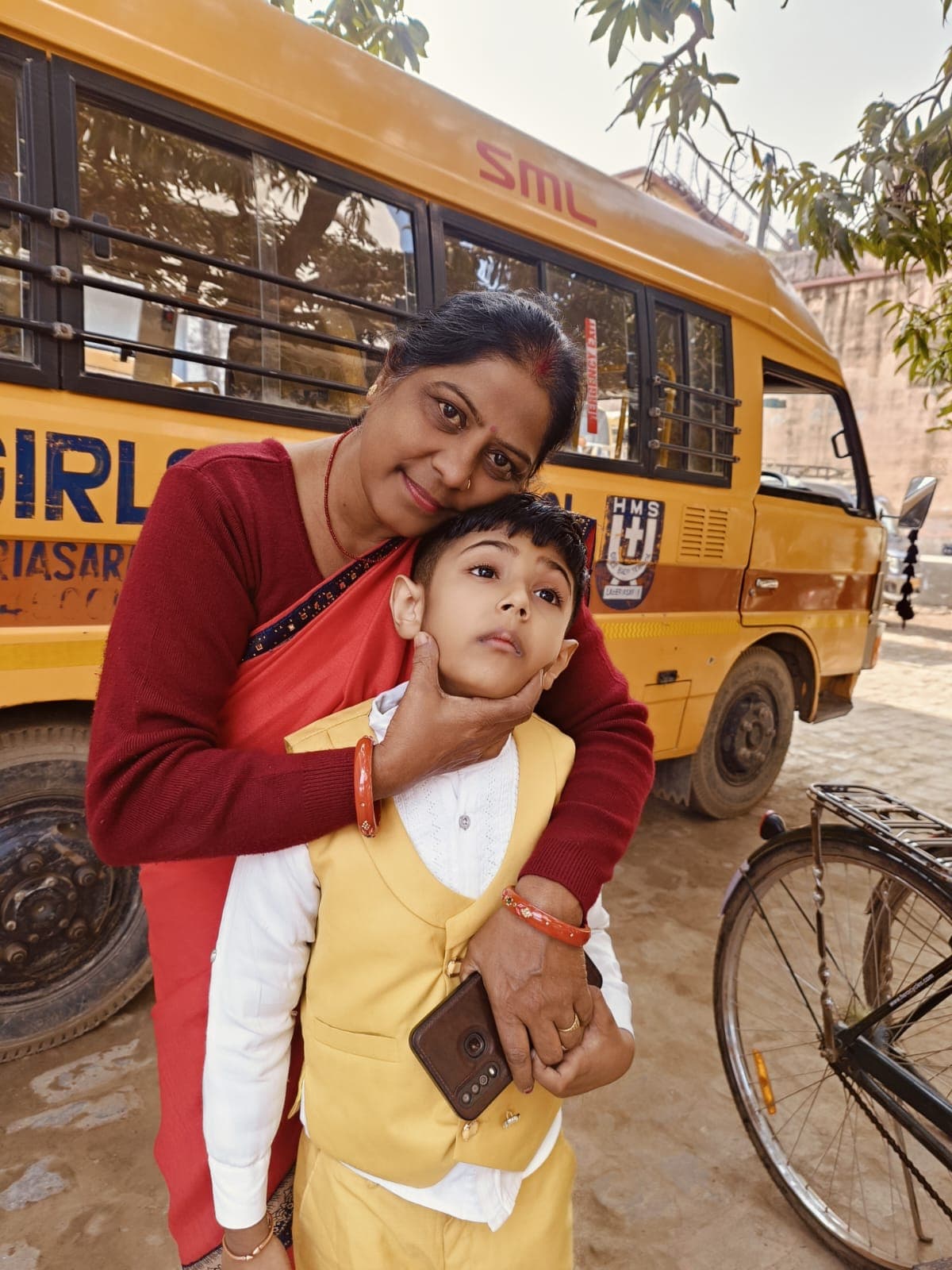 Holy Mission School students and teachers during a campus moment
