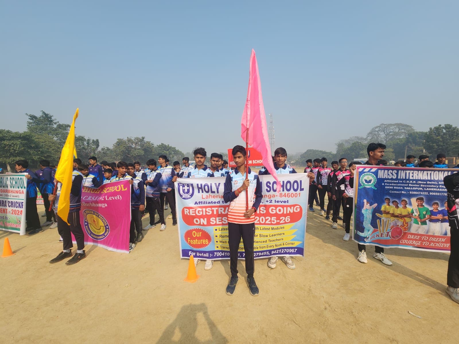 Holy Mission School students during a vibrant school activity